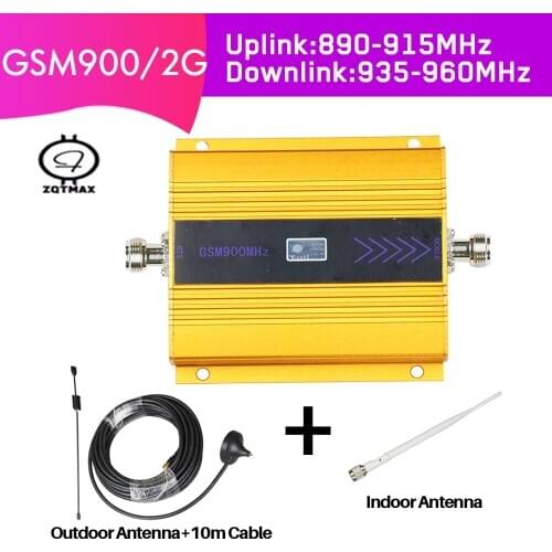 ZQTMAX Cellular GSM Repeater 2G 900Mhz Mobile Cell Phone Signal Booster 2g Talk Voice booster + Suction cup antenna