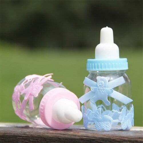 DIY Creative Transparent Plastic Baby Bottle Shape Party Decoration Candy Box Baby Shower Decoration Party Supplies Decoration