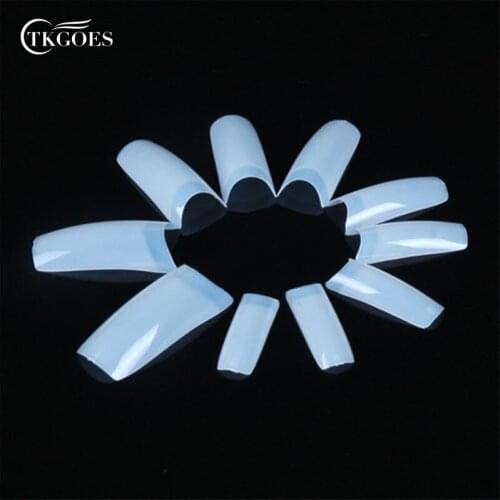 TKGOES 500pcs 10 Sizes Fake Acrylic Nail Tips Natural French False nails Finger Art Design