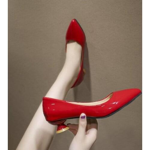 LIHUAMAO women kitten heel pointed toe dancing shoes ladies dress shoes pumps slip on uniform work office lady party shoes