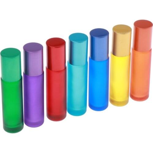 Pack of 7 Roll-on Glass Bottles for Essential Oils, Glass Roll-on Bottles