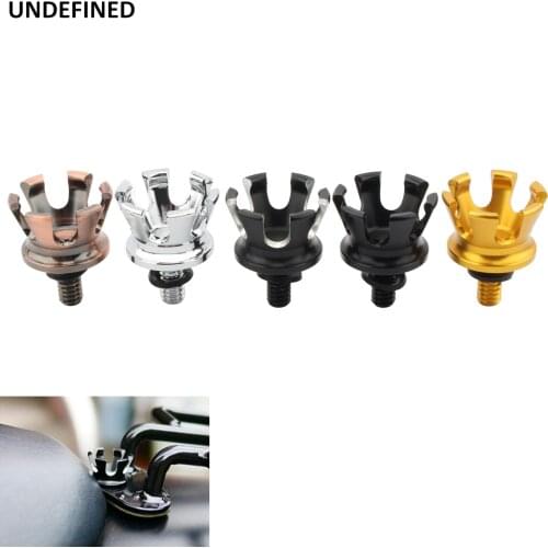 Crown Style Motorcycle Seat Bolt Tab Screw Nut Mount Knob Cover For Harley Sportster XL Dyna Street Bob Touring Road Ultra Glide