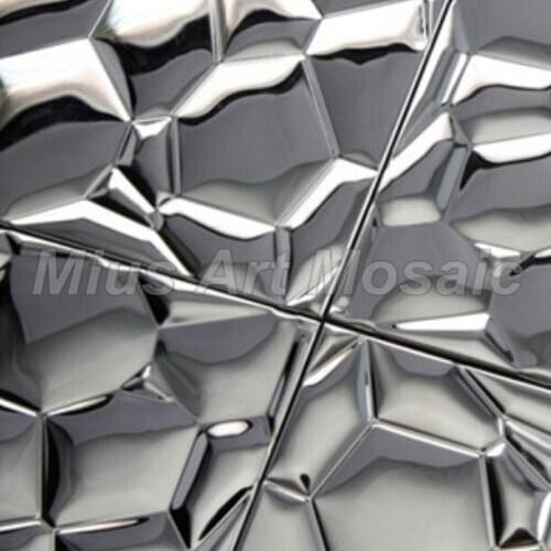 Ripple silver metal mosaic tiles for shower room tile decoration kitchen backsplash A4650-4