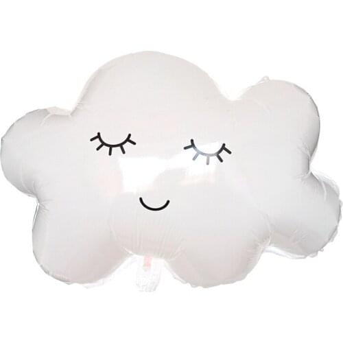 50pcs Baby Shower Girl Boys Balloon Smile White Clouds Balloon Party Foil rainbow Baby shower Decoration Happy Birthday supplies