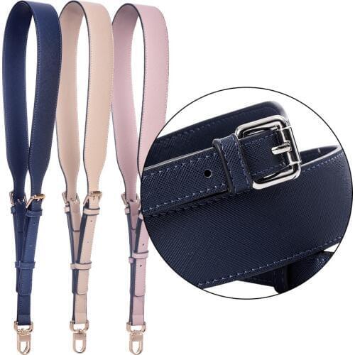 High-quality Leather Wide Bag Cross Pattern Double-sided Adjustable One-shoulder Cross-body Leather Shoulder Strap Accessories