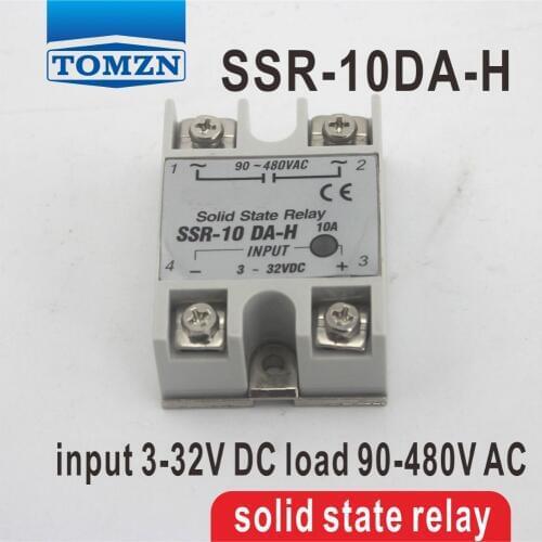 10DA High voltage type SSR input 3-32V DC load 90-480V AC single phase AC solid state relay
