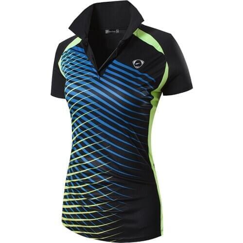 Jeansian Womens Casual Designer Short Sleeve T-Shirt Tee Shirts Tshirt Golf Tennis Badminton SWT273 Black2