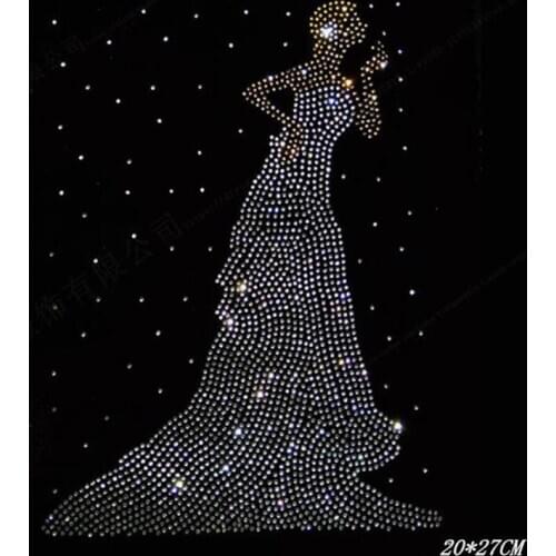 2pc/lot Beautiful bride Hot Fix Rhinestones motif rhinestones fix iron on crystal transfers design sticker