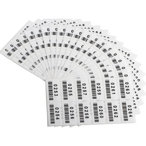 240PCS/Lot Polyester Consecutive Numbered Labels Tags 2" X 1" with Pre-Printed Barcode Waterproof /Oil Proof/Alcohol Resistant
