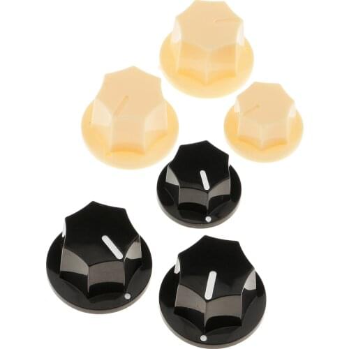 3 Pcs Volume Tone Knob Button Plastic Set for JB Jazz Bass Replacement Parts Accessories