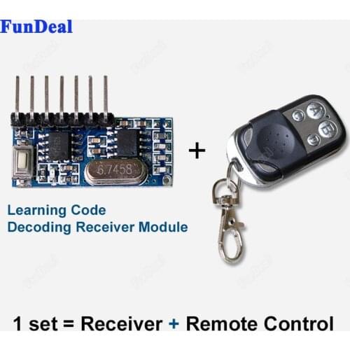 433mhz RF Receiver Learning Code 1527 Decoding Module Wireless 4 Channel Output With Learning Button and 433 Mhz Remote Controls
