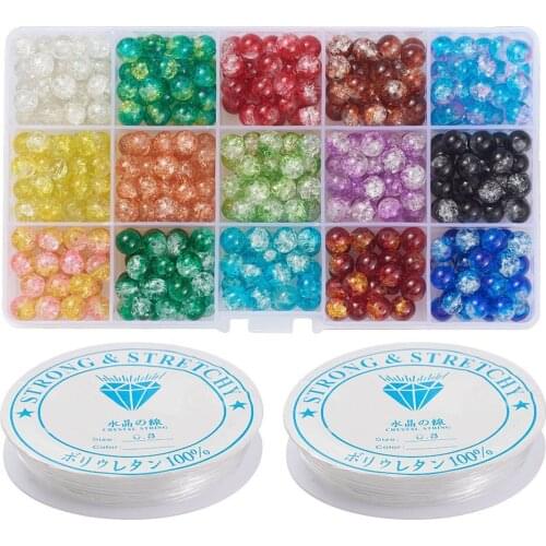 450Pcs/Box Beads 8mm Colorful Handmade Popcorn Glass Faceted Loose Spacer Beads for DIY Jewelry Mixed Style