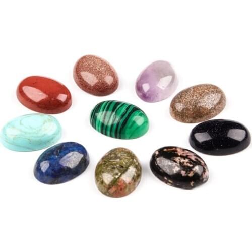 5 Pcs Natural Quartz Oval Ring Surface Reiki Healing Crystal Stone DIY Jewelry Accessories Collectible Gift Home Decoration