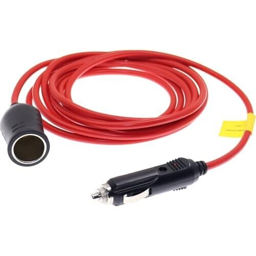 Car Cigarette Lighter 12V 24V Power Plug Socket Extension Cable Adapter 10A Fused Car Cigarette Lighter 3m 12FT