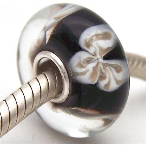 PJG2899 100% S925 Sterling Silver Beads Murano Glass beads Fit European Charms Bracelet charms diy jewelry Lampwork GlassBeads