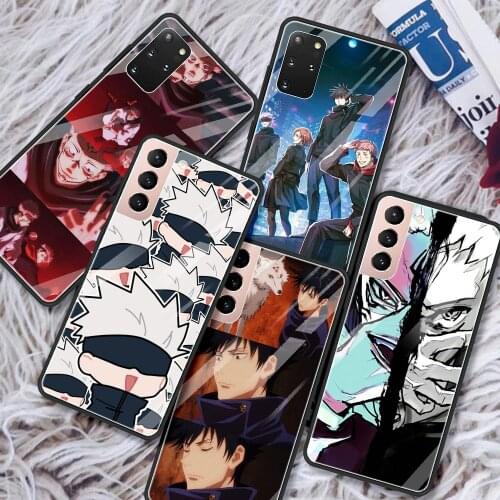 Tempered Glass Case For Samsung Galaxy S20 FE S21 Ultra S10 Plus Note 10 Lite 20 S10e 9 Phone Cover Shell Anime Jujutsu Kaisen