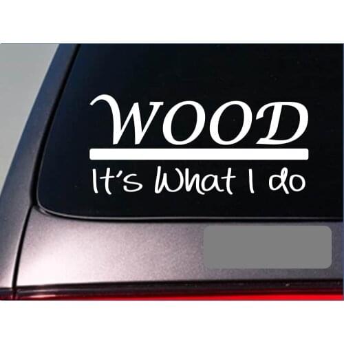 Wood sticker decal carpenter cabinets saw logging logger chainsaw ax leaf window Sticker 20cm