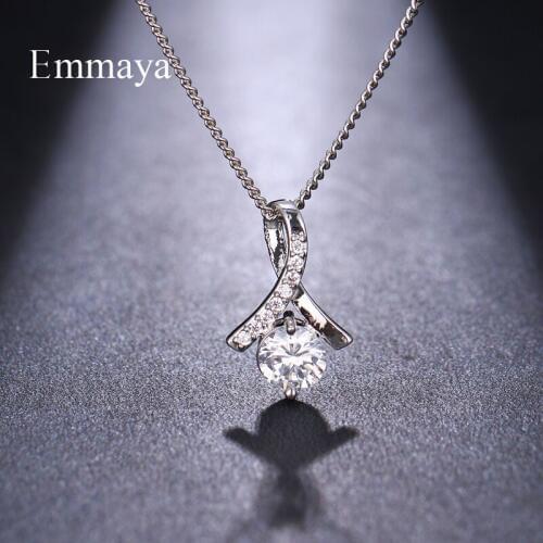 Emmaya Fashion Geometry Shape Cubic Zircon Elegant Pendant Necklace Tiny Dainty Jewelry For Female In Popular Dinner