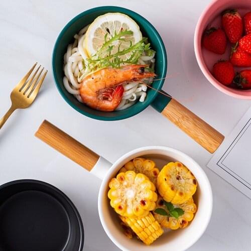 Nordic style ceramic matte handle bowl small handle bowl color creative household tableware tableware korean kitchen