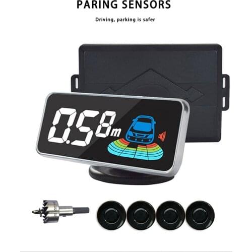 Car Parking Sensor Kit LCD Color Display Voice Buzzer Parking Assistance Detector Reversing Back Parking 4Sensors
