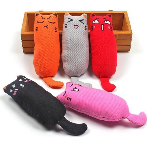 Cat Grinding Catnip Toys Funny Interactive Plush Cat Toy Pet Kitten Chewing Toy Claws Thumb Bite Cat mint For Cats Teeth toys