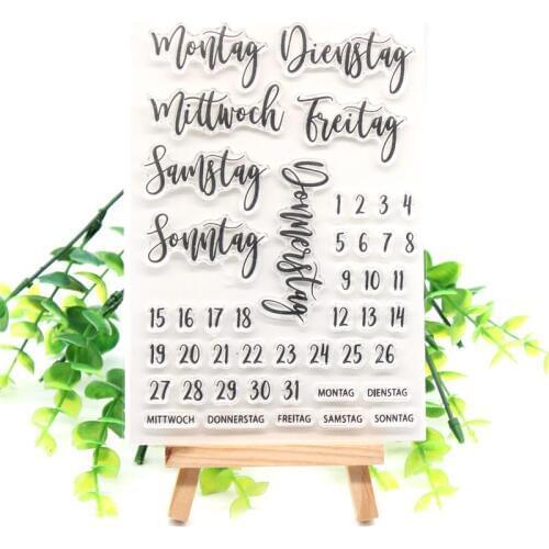KSCRAFT Calendar Transparent Clear Silicone Stamps for DIY Scrapbooking/Card Making/Kids Crafts Fun Decoration Supplies