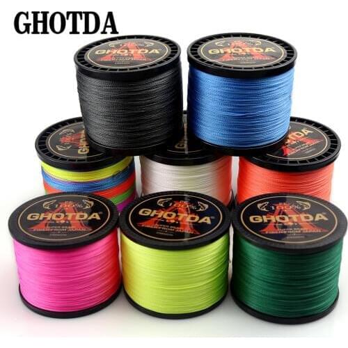 GHOTDA Multicolor 4 Strands 300M 500M 1000M PE Braid Fishing Line Sea Saltwater Fishing Weave 100% SuperPower