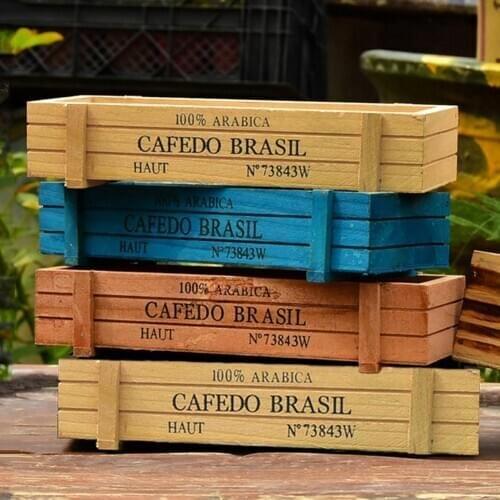 Mini Wood Planter Box Garden Yard Micro Landscape Flower Succulent Container Plant Pot Garden Balcony Supplies Accessories Table