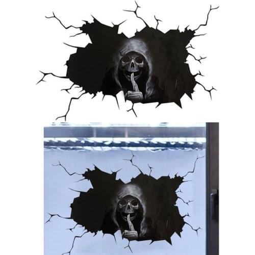 Skull Stickers Horror Happy Halloween Party Decor Wall Floor Car Window Home Decoration Wall Decal Sticker Toys for Kids Adults