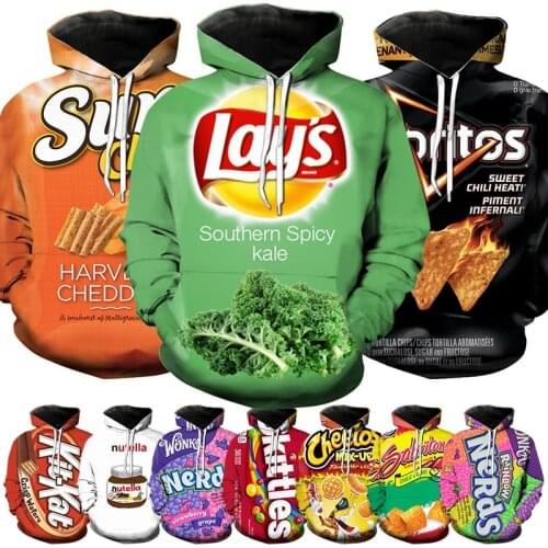 2021 New Mens And Womens Fashion Casual Pullover Casual Hoodie 3d Hoodie Ramen Food Snacks Print Loose Hooded Sweatshirt