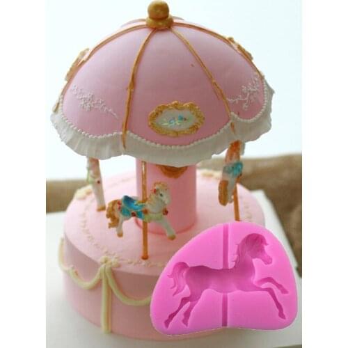 New Merry-go-round Pattern Liquid Silicone Mold Fondant Cake Mold E123