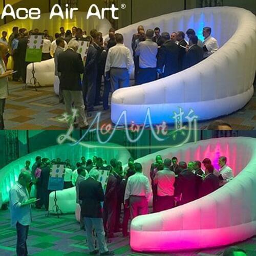 2016 new design giant inflatable office structure opening up round inflatable office tent with led lights for office meeting