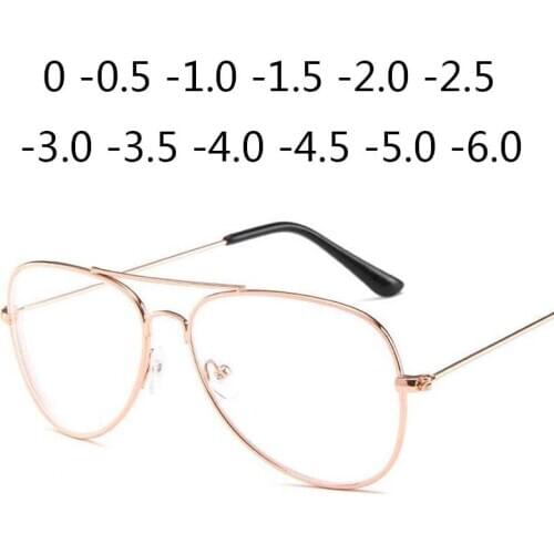 Large Fashion Retro Metal Clear Lens Glasses Designer Cat Eyes Frame Eyeglasses 0 -1.0 -1.5 -2.0 -2.5 -3.0 -3.5 -4.0 -5.0 -6.0