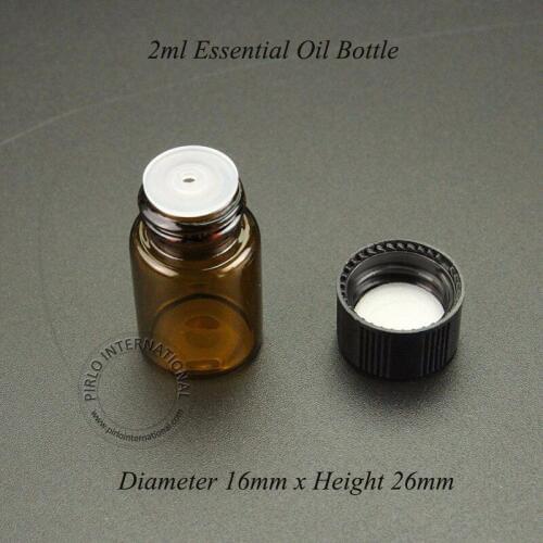 Wholesale 2ml Excellent Mini Amber Glass Dropper Vials 2cc/2g Sample Display Bottle Small Essential Oil Glassware Free Shipping