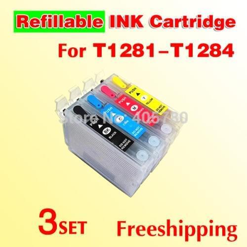 Wholesale 3set T1281 T1282 T1283 T1284 refillable ink cartridge compatible for SX420W SX425W SX435 445