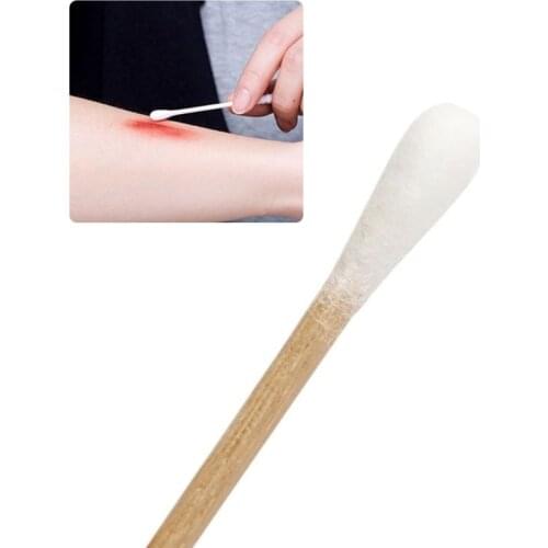 100/200Pcs 6 Inch Long Wooden Handle Cotton Swabs Cleaning Sticks Applicator C1FF