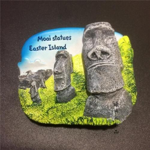 Easter Island Moai Statues Tourist Travel Souvenir Decorative Resin Fridge Magnet Craft