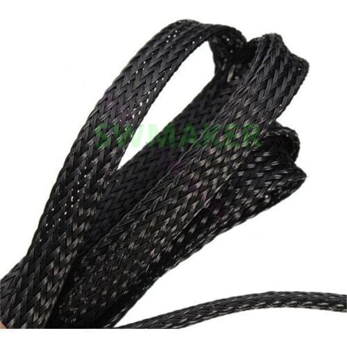SWMAKER 1meter 8mm/10mm Dia Expandable Braided PET Premium Cable Sleeve Black Certification ROHS 3D printer accessories