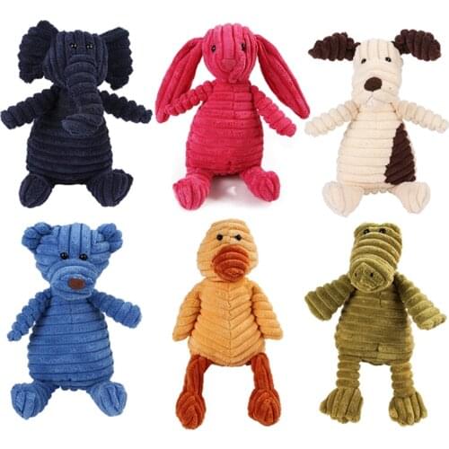 Animal Shaped Plush Small Large Dog Toys Corduroy Puppy Squeaky Chew Bite Resistant Toy Pets Accessories Supplies Dogs Doll