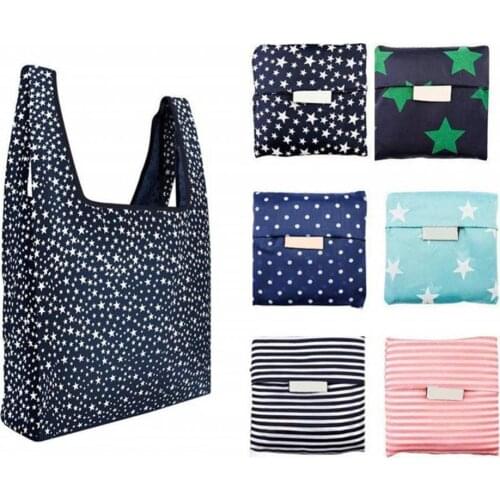 Stripe Foldable Heavy Duty Reusable Shopping Grocery Pouch Waterproof Tote Bag Large Reusable Handbags Foldable Bags шопер