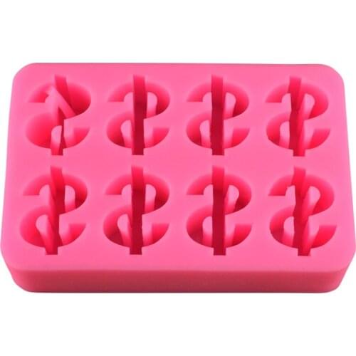 8Cavity Dollar Symbol Money Sign Silicone Fondant Mold, Chocolate Mold, Cake Decoration Tools,USD Cake Mold