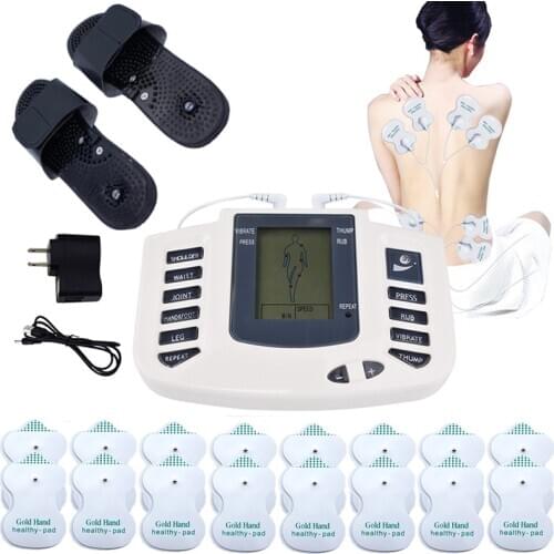 Tens Acupuncture EMS Body Electrical Muscle Stimulator Digital Therapy Massager Pulse Back Neck Slipper Pain Relief Massage Pads