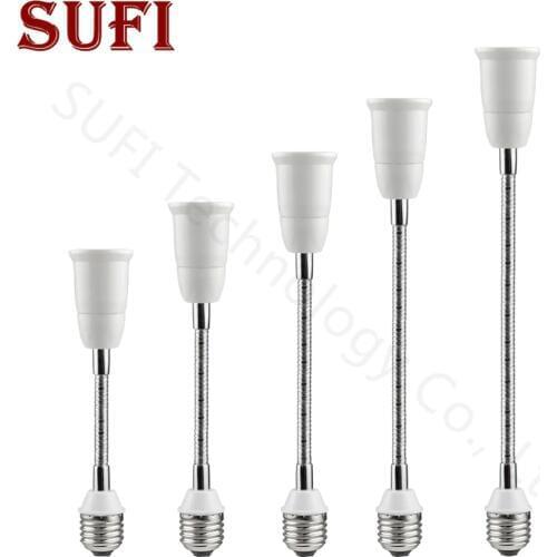2Pcs E27 to E27 LED Light Bulb Gooseneck extension holder Bulb Socket 20CM 30CM 40CM 50CM 60CM Extension Light Holder Converters