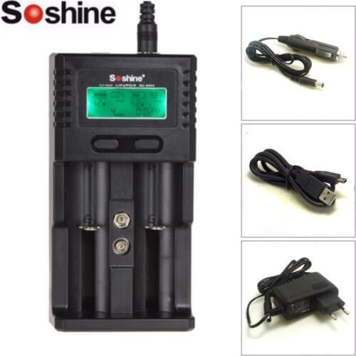 Soshine H2 SC-H2 Intelligent Charger LCD Universal Charger for Li-ion/LiFePO4 26650 18650 NiMH C AA AAA