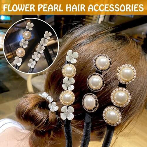 Females Plate Hair Device Imitation Shell Pearl with Super Fairy Flower Ball SK88