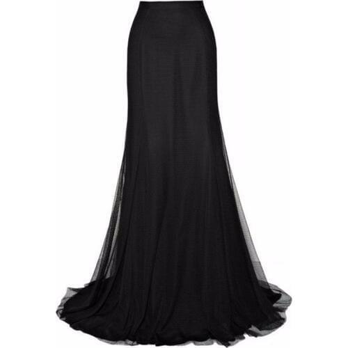 New Arrival Mermaid Tulle Skirt Custom Made Floor Length Full Length Skirt Long Maxi Black Tutu Skirts Women Formal Party