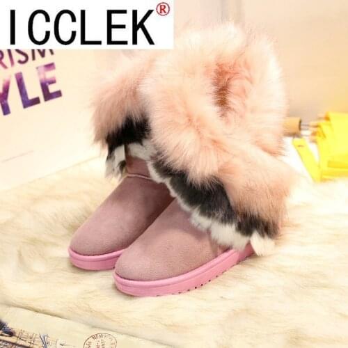 Women Slip on Flat Cotton Shoes Women Light Ankle Boots Female White 2021 Winter Super Warm Snow Boots