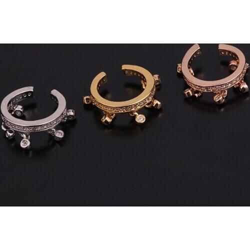 1 PCS Cute U Shape No Piercing Crown Zircon Ear Bone Cuff Clip Earring Simple Mirco Pave CZ Circle Copper Ear Clip Jewelry