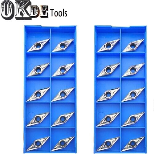 10pcs/set VCGT160402/VCGT160404/VCGT16040208 -AK H01 Carbide insert aluminum insert CNC lathe tool insert SVJCR/SVVCN
