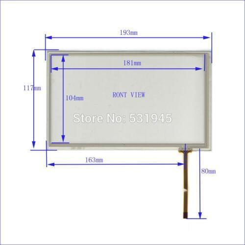 POST 8 inch 4-wire resistive Touch Panel JXH287 193*117 compatible Navigator TOUCH SCREEN 193mm*117mm GLASS LCD display